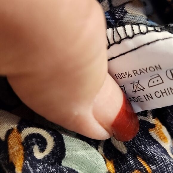 JASSE Floral Patchwork PANTS- Multicolor with pockets inseam 24 - Picture 5 of 5